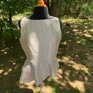 Tahari gold top with side zip with lime lining